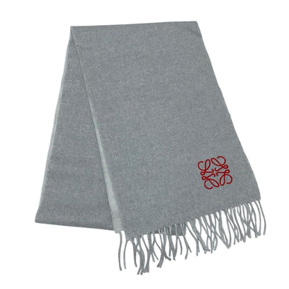 Loewe Anagram Cashmere Wool Scarf Light Gray