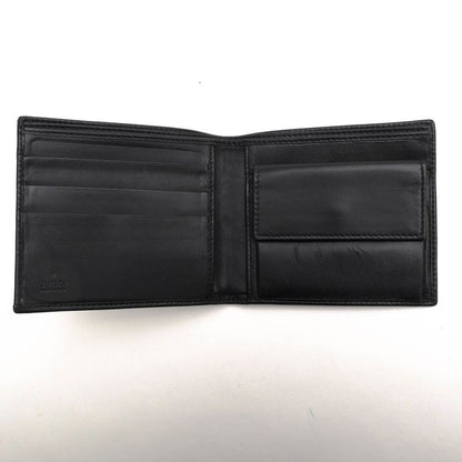 Gucci Wallet Men Leather Genuine Black 90690 1502 with Coin Purse Bifold