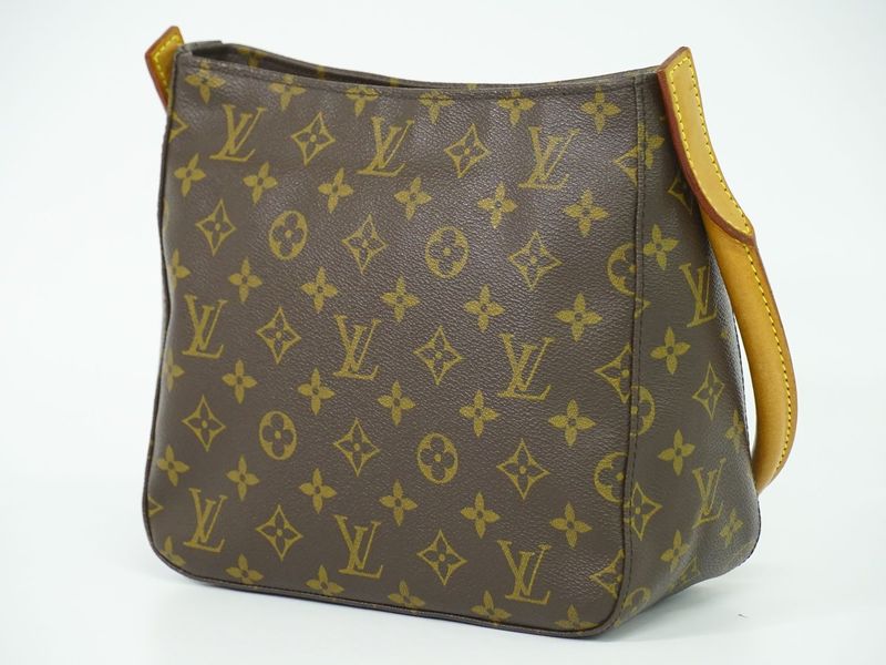 Authentic Louis Vuitton LV Looping MM Monogram Shoulder Bag Handbag Brown