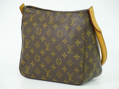 Authentic Louis Vuitton LV Looping MM Monogram Shoulder Bag Handbag Brown