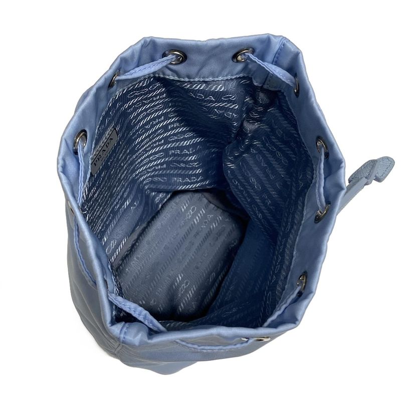 Prada Pouch - Light Blue Drawstring Shape Leather