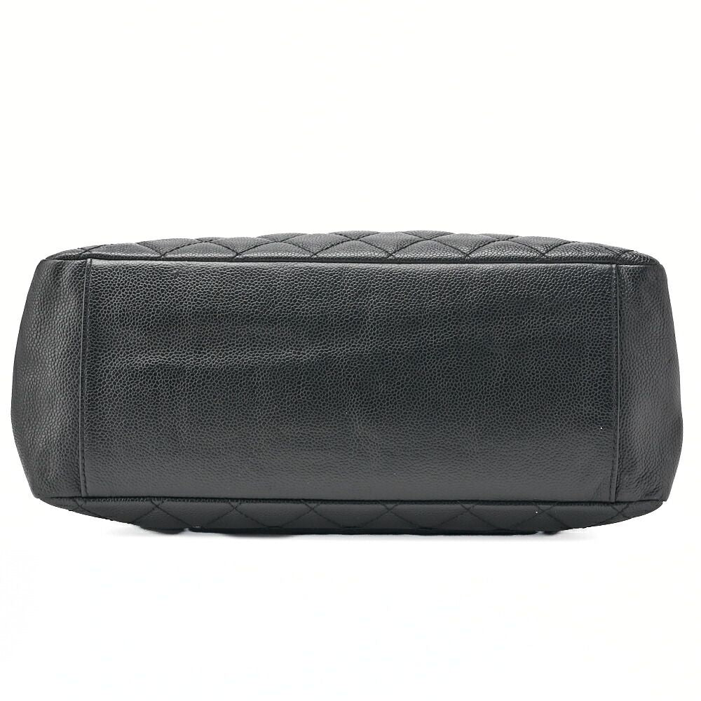 Chanel Shoulder Bag Matelasse GST Chain Tote Cabiskin Black Silver Hardware