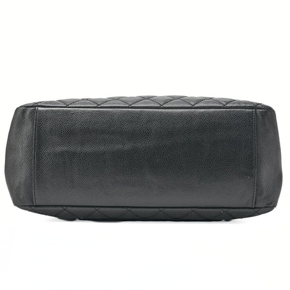 Chanel Shoulder Bag Matelasse GST Chain Tote Cabiskin Black Silver Hardware
