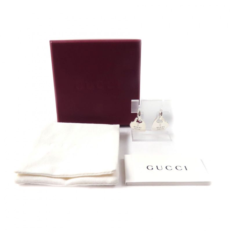 Gucci 796302 Trademark Hoop Earrings With Charm Sv925 Silver With