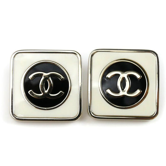Chanel Metal Coco Mark Square Earrings Ab9777 Ladies Preowned