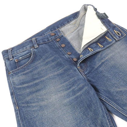Celine N799365m07du Button Fly Cut-off Denim Pants Jeans Indigo Blue 28 Made In