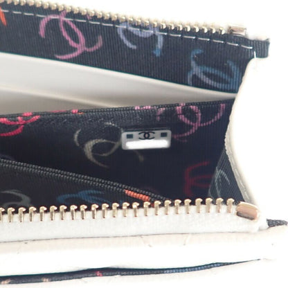 Chanel Small Wallet Ap3999 Coin Case Caviar Skin White Gold Hardware Ladies [A