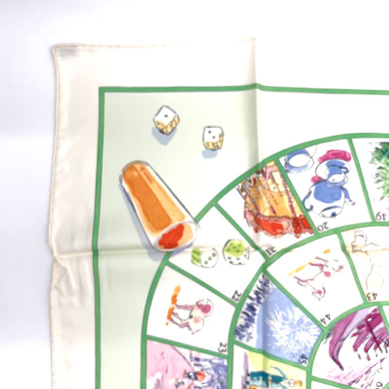 Hermes Carre 90 Le Jeu Des Petits Bonheurs Small Happy Game Scarf 100% Silk