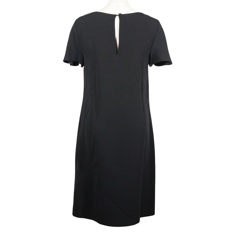 Prada Backhole Short Sleeve Rayon Black Women's Dress
