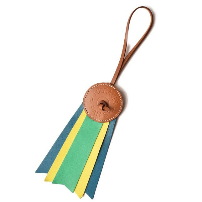 Hermes Bag Charm Clochette Paddock Flot Green Lime Blue