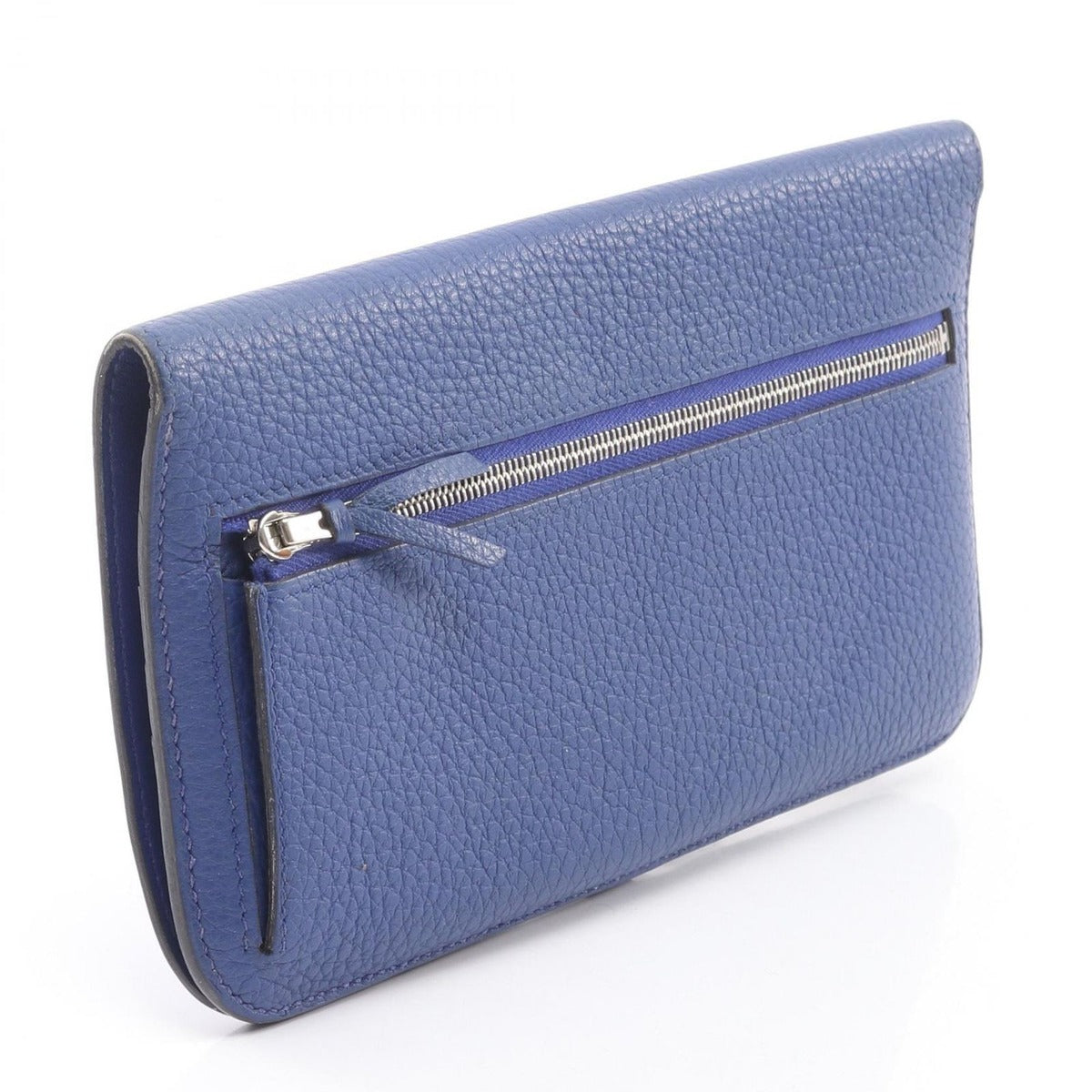 Hermes Bifold Wallet Dogon Long Blue Electric Leather — view 2