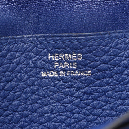 Hermes Bifold Wallet Dogon Long Blue Electric Leather — view 4