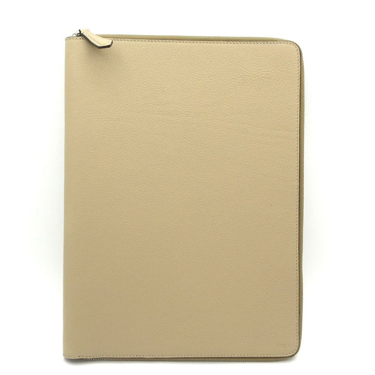 Fendi Case Gray Beige Document Zip Around Leather