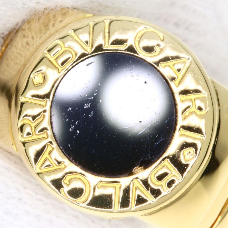 Bvlgari Bulgari Tubogas Onyx Ring And Ring 18K Yellow Gold Ladies