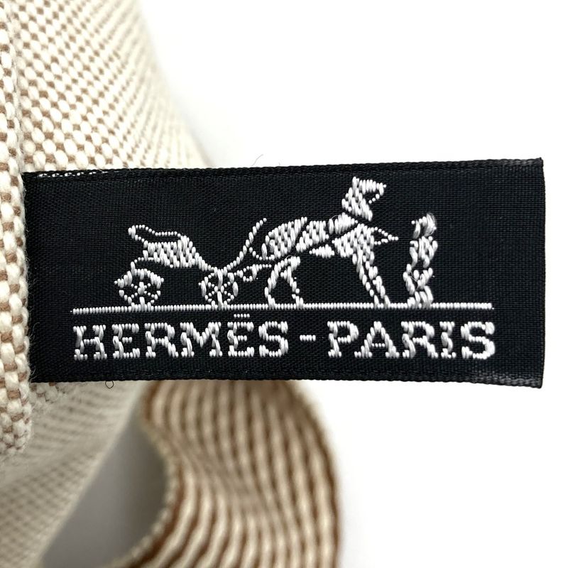 Hermes New Fourre Tout Tote Handbag Beige Brown Canvas Women Men Fashion