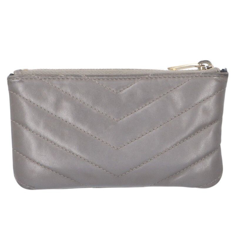 Saint Laurent Paris 438386 Leather Coin Case With YSL Logo Key Ring Ladies