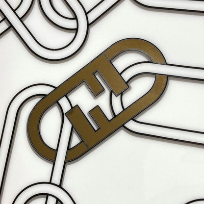 Fendi Orlock Logo Cake Stand Plate Tableware Collection Porcelain with Box