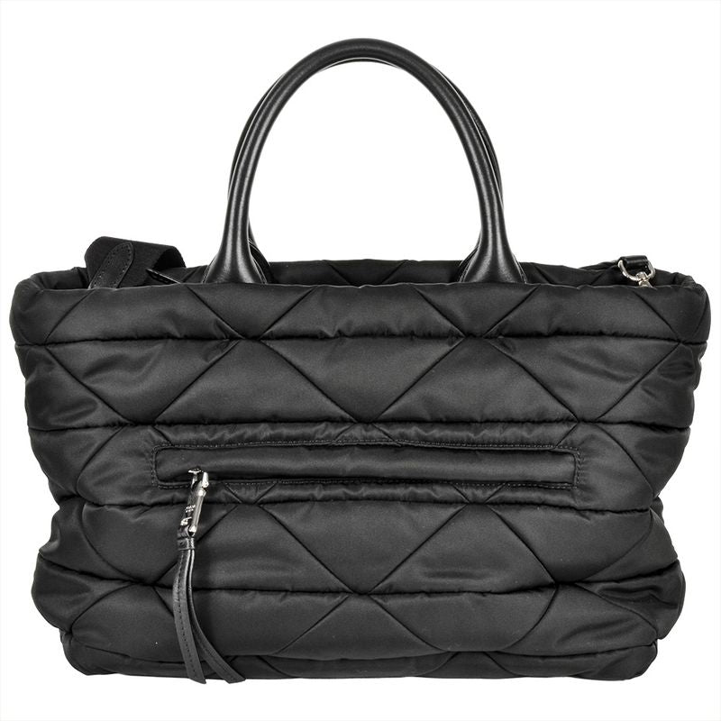 Prada Re Nylon Padded 2way Tote Bag Nylon Nappaleather 1bg436 Black Quilted