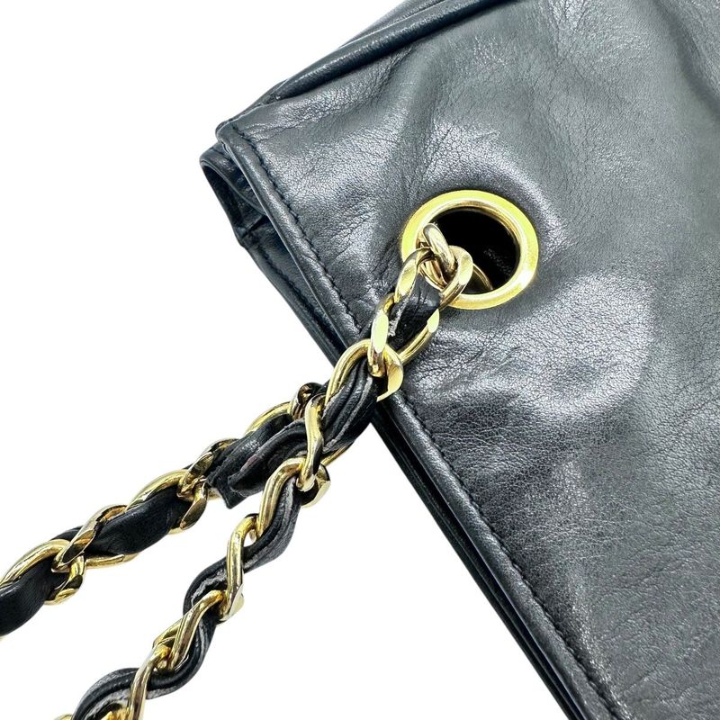 1877 Chanel Matelasse Chain Shoulder Bag Black Chain Bag Chanel
