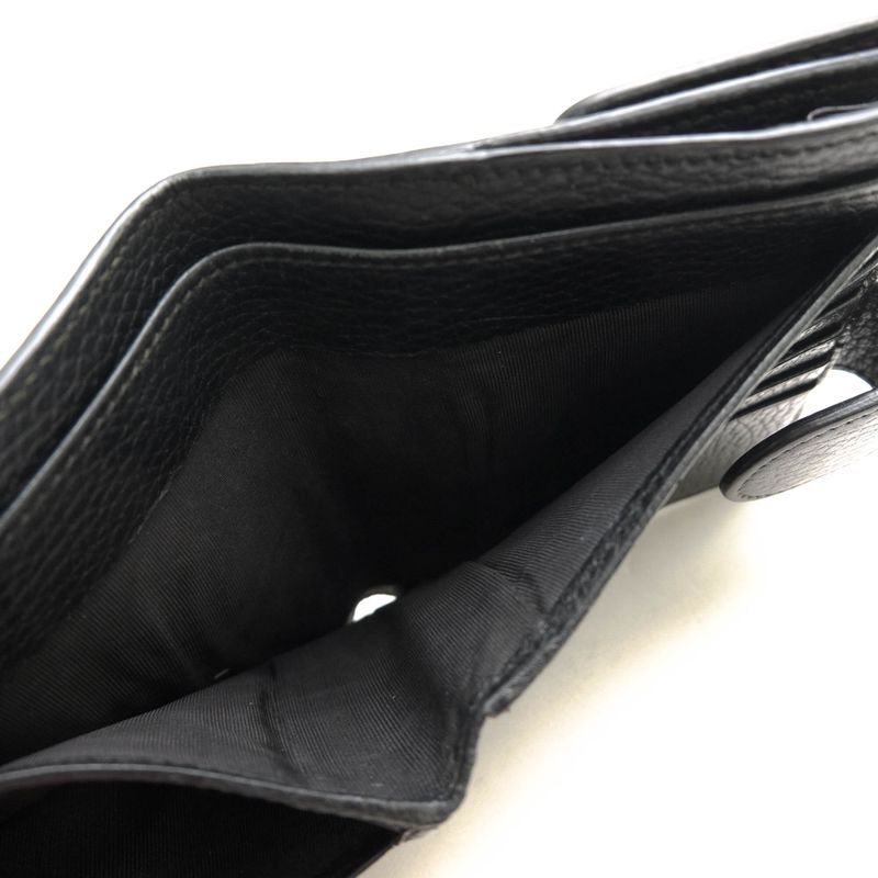 Gucci Wallet Women Leather Genuine Black 598167 Interlocking G with Coin Purse