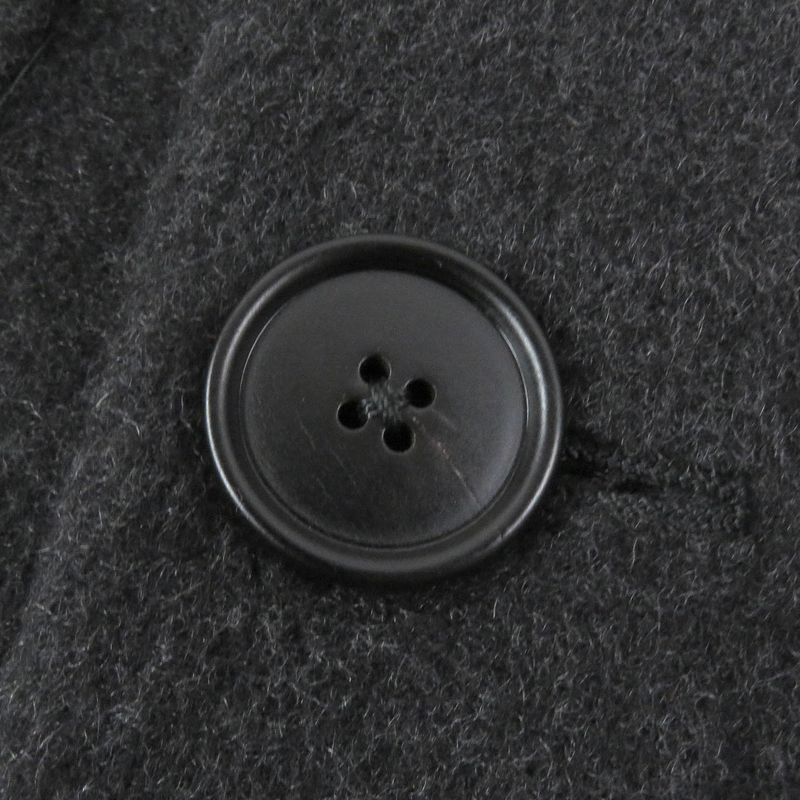 Hermes 23AW 100% Cashmere Double Breasted Chester Coat Long Coat Dark Gray 46