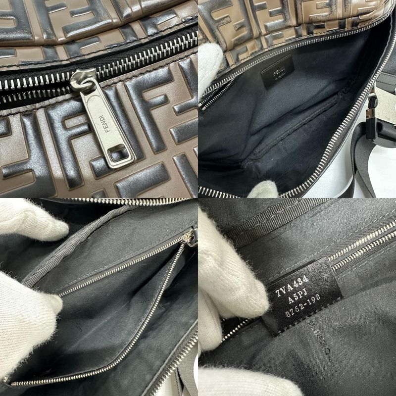 Fendi Body Bag Zucca 7va434 Leather Brown