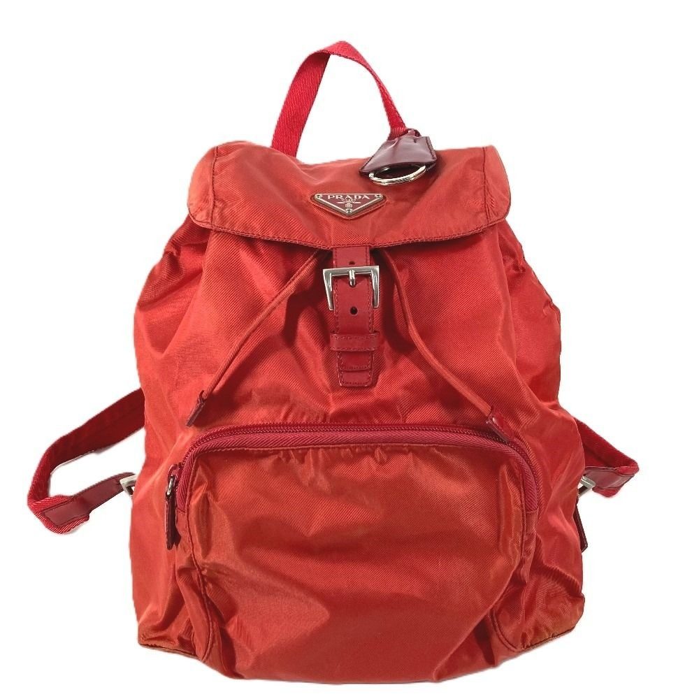 Prada Backpack Sac Triangle Logo Nylon Red