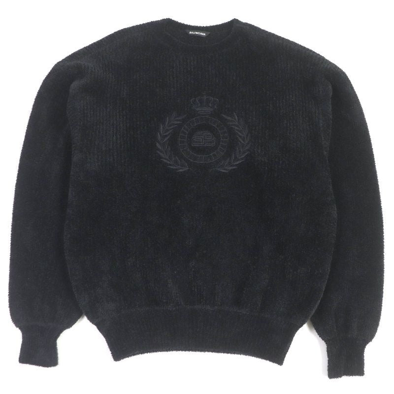 Balenciaga 2020 BB Emblem Logo Embroidered Raised Fabric Pile Knit