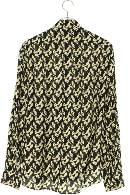 Saint Laurent Paris 646850 Y2g02 All-over Silk Blend Rayon Long Sleeve Shirt
