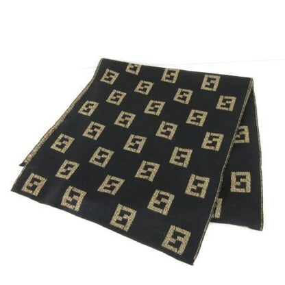 Fendi Scarf Shawl Zucca Pattern Brown Black