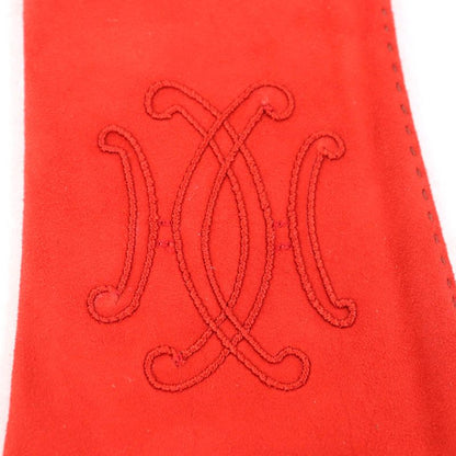 Hermes H Lift Suede Leather Gloves Fashion Accessories Orange 7 Made In France