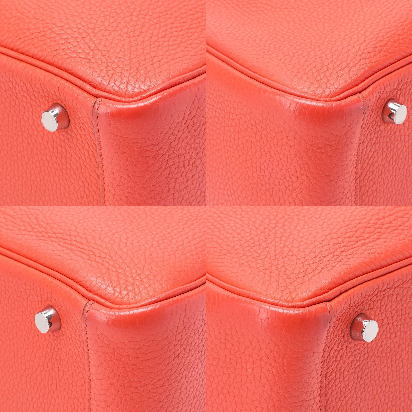 Hermes Lindy 30 2-way Shoulder Bag Taurillon Clemence Orange Poppy Orange Poppy