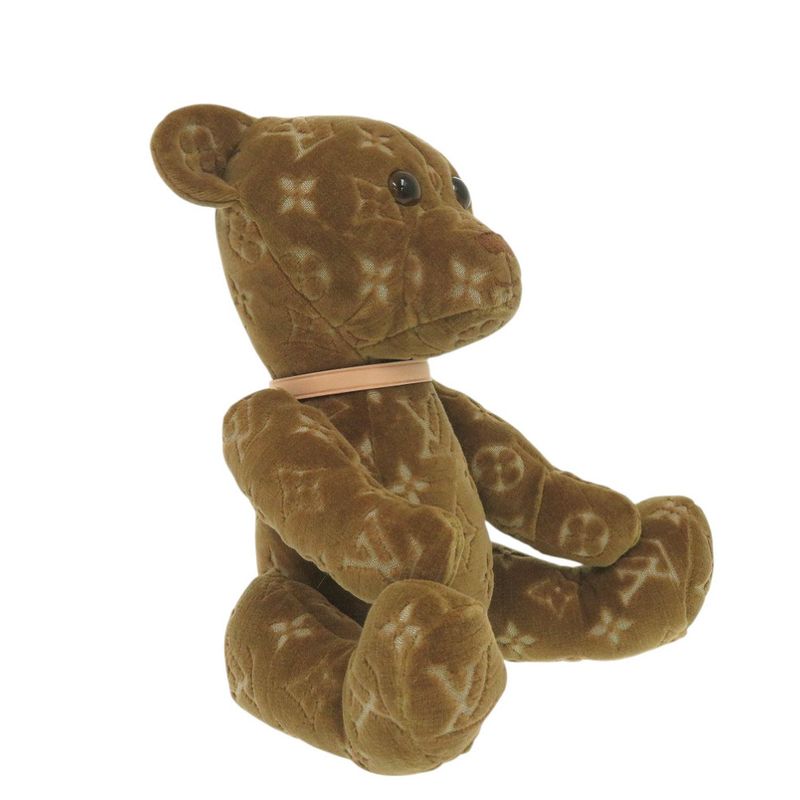 Louis Vuitton Doudou Teddy Bear Monogram Gi0791 Brown Leather Textile Plush Toy