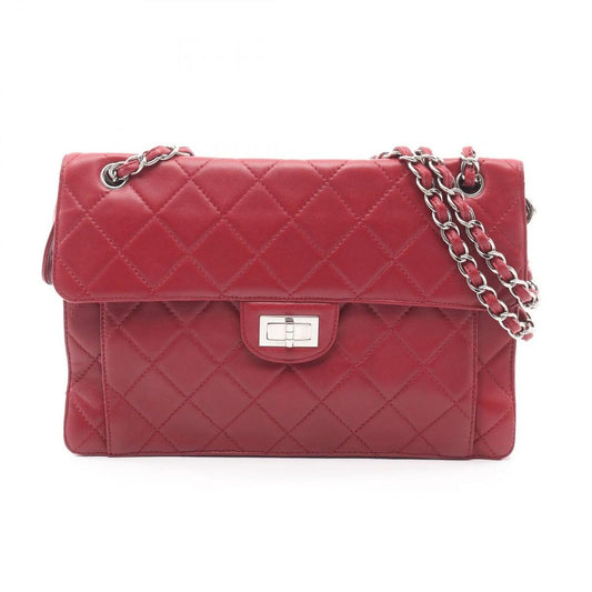 Chanel Shoulder Bag Quilted Red Lambskin 2.55 Chain