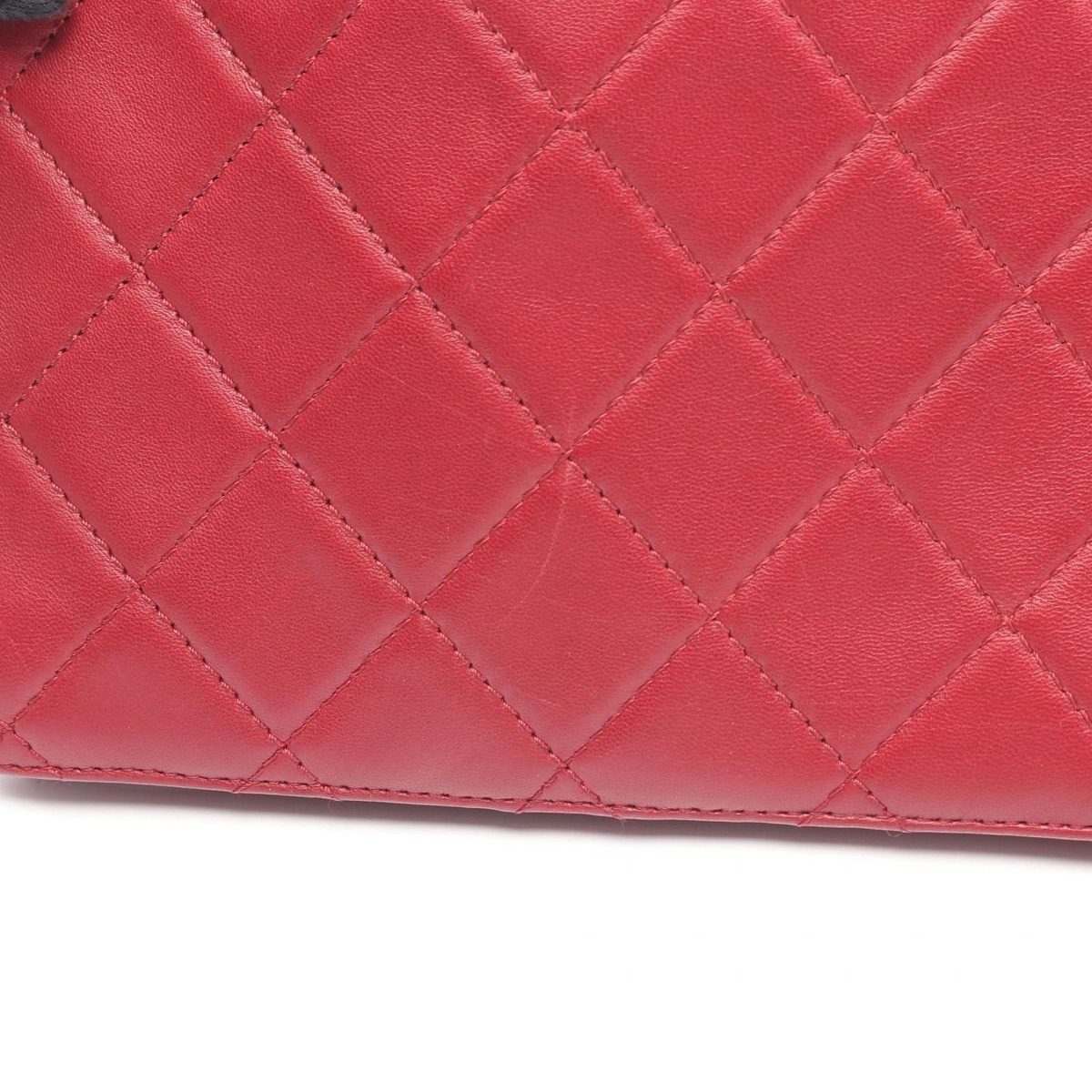 Chanel Shoulder Bag Quilted Red Lambskin 2.55 Chain — view 7