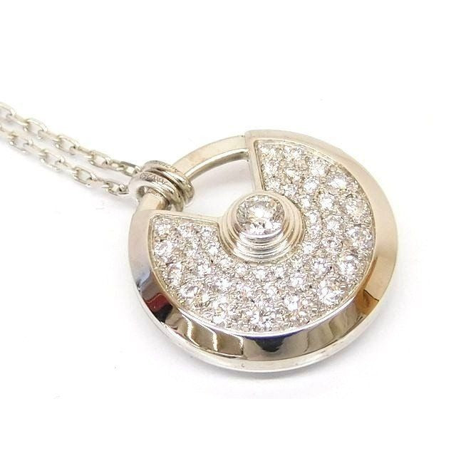 Cartier Amulet Small Necklace Diamond 18K White Gold 114 g