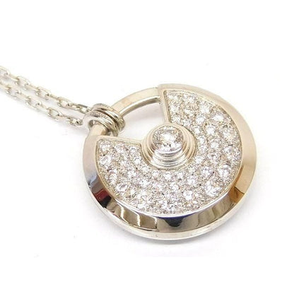 Cartier Amulet Small Necklace Diamond 18K White Gold 114 g