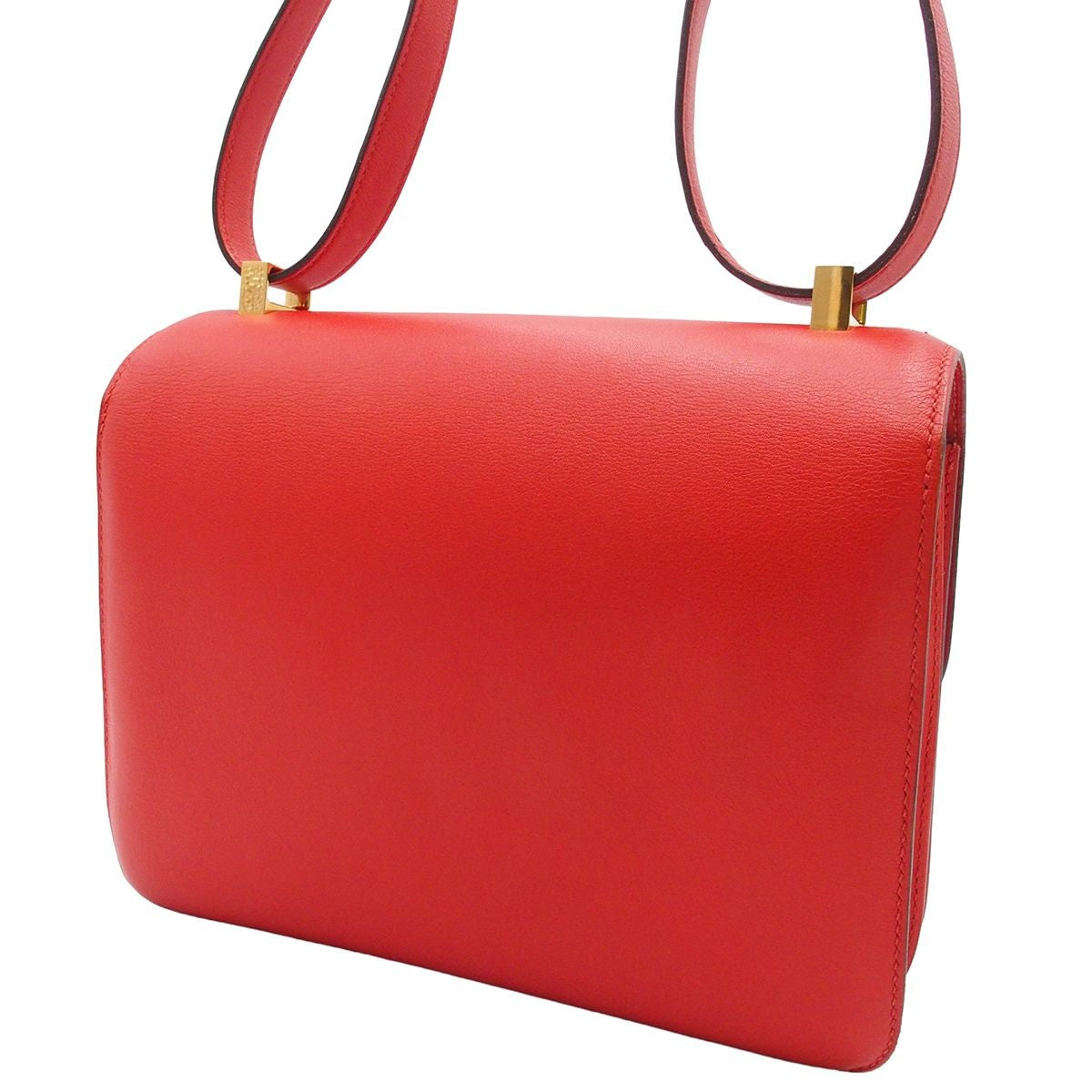 Hermes Constance 24 Vermilion Gold Tadelakt Shoulder Bag — view 2