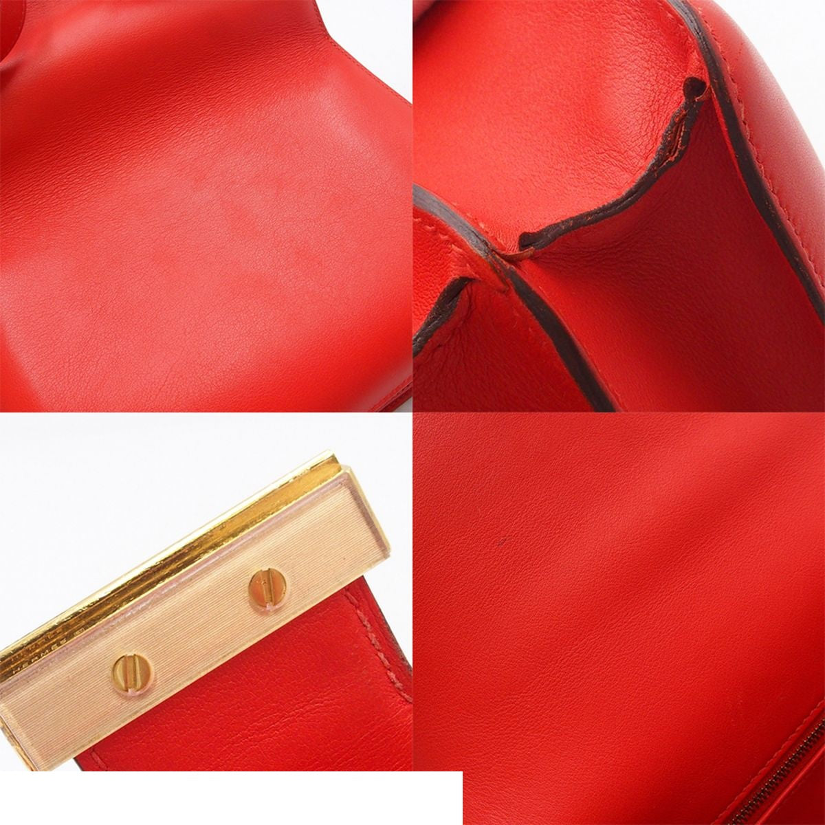 Hermes Constance 24 Vermilion Gold Tadelakt Shoulder Bag — view 7