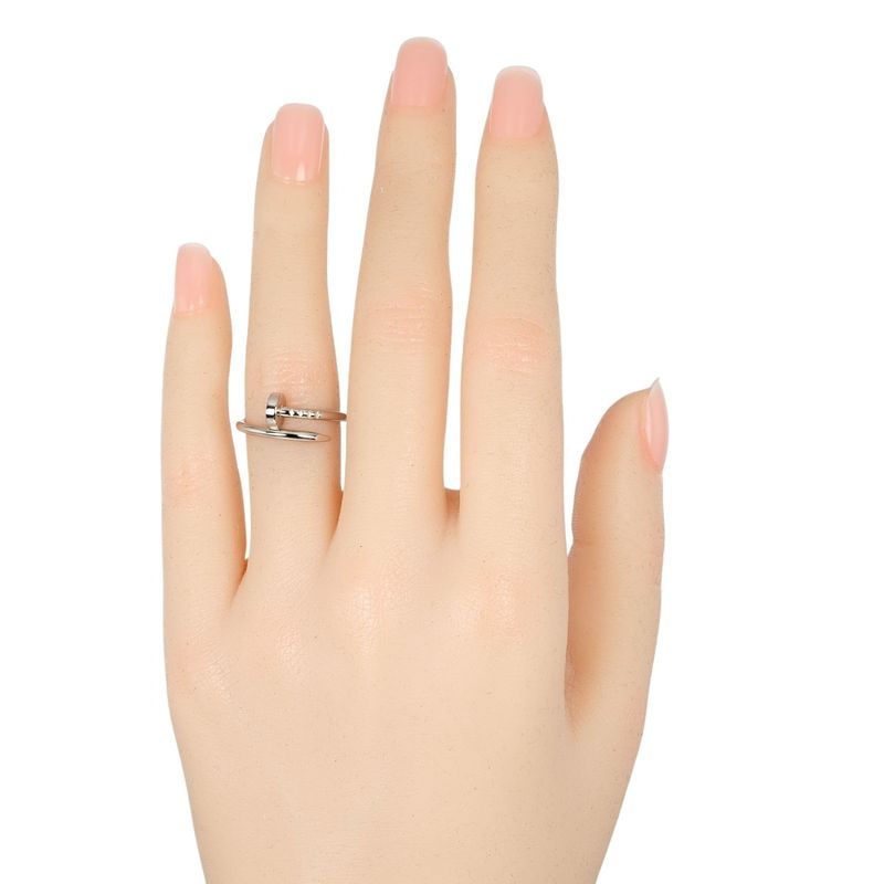 Cartier Juste Un Clou Small Model 18kwhite Gold #6 Ladies 3.27g Ring