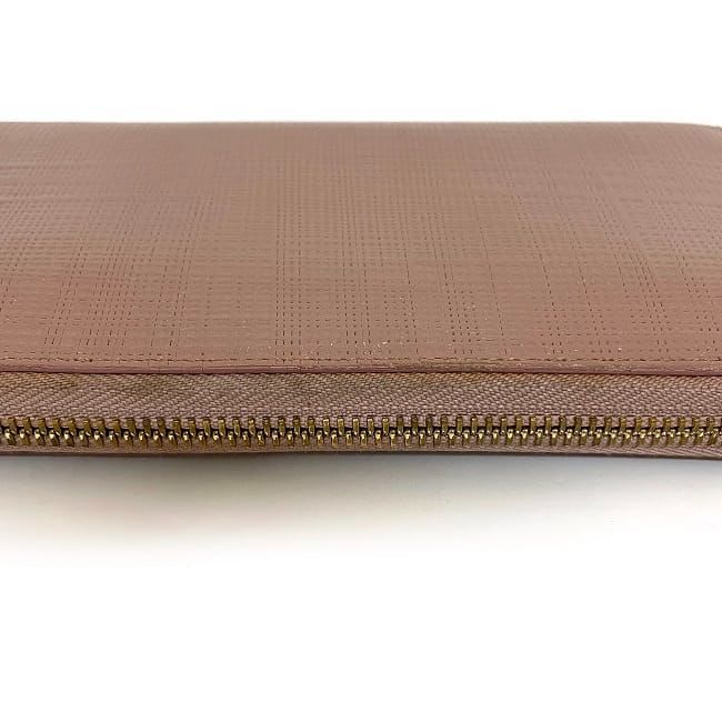 Loewe Round Zipper Long Wallet Pink Linen