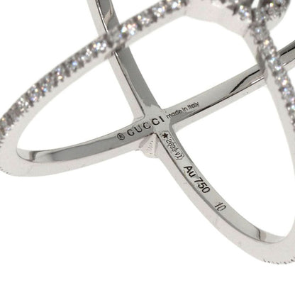 Gucci GG Running Diamond #10 Ring - 18K White Gold Ladies