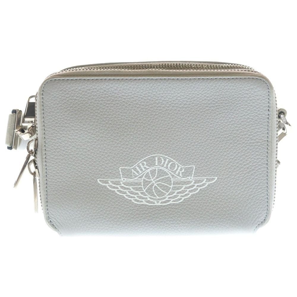 Dior Air Wings Messenger Bag Mini Gray Leather Silver