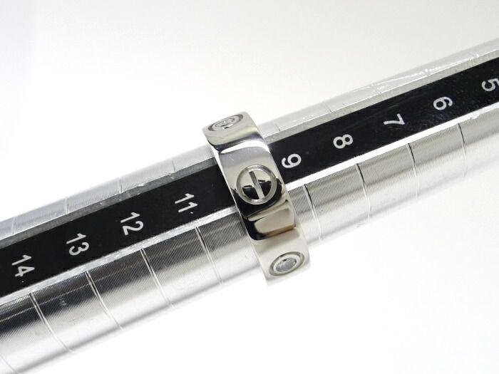 Cartier Love Ring 750wg 18K White Gold White Togo Old Diamonds Size 50 Approx