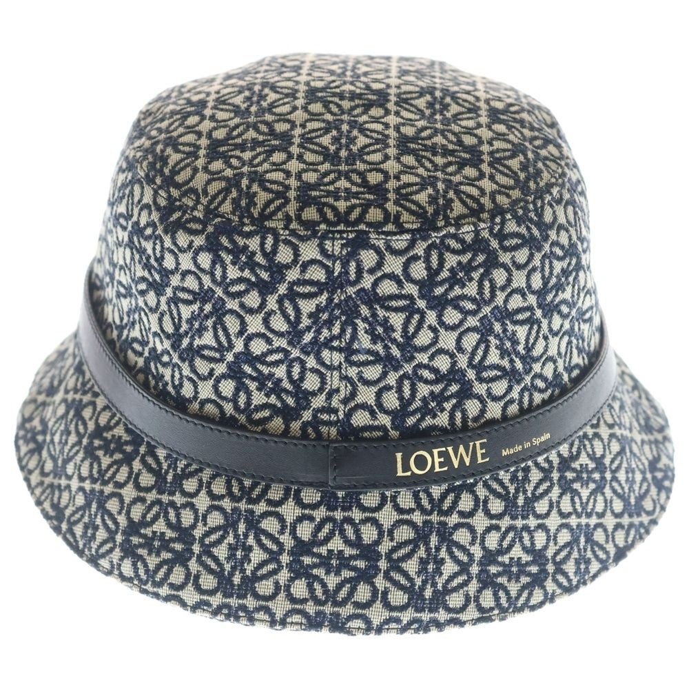 Loewe Anagram Jacquard Bucket Hat Navy