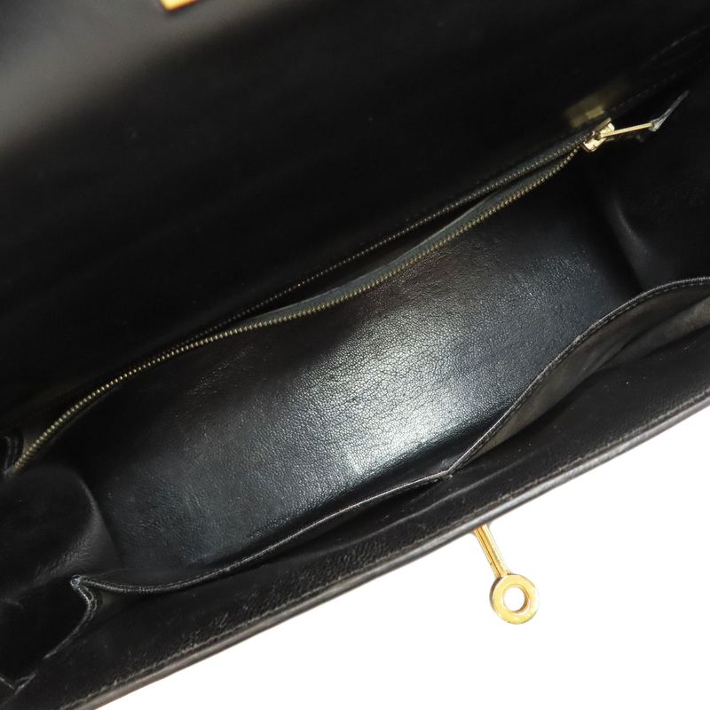 Hermes Kelly 32 Outer Stitch Gold Hardware Handbag Box Calf Women