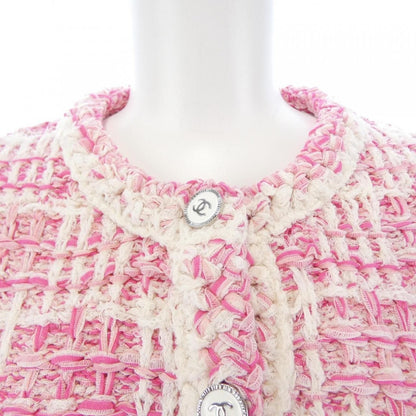 Chanel Tweed Runway Collarless Jacket Pink 34 — view 6