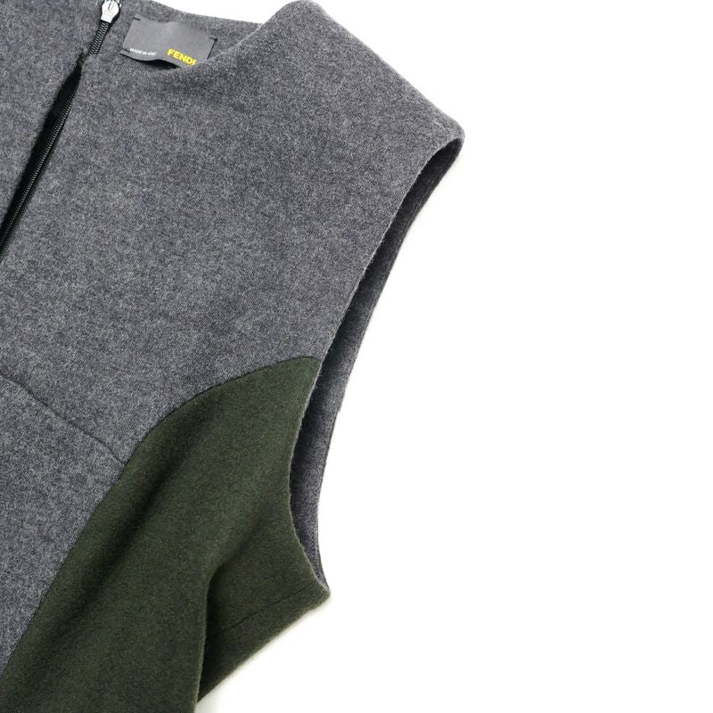 Fendi Dress Size 42 Bicolor Sleeveless Dress Made In Italy 20240924 Ra1362