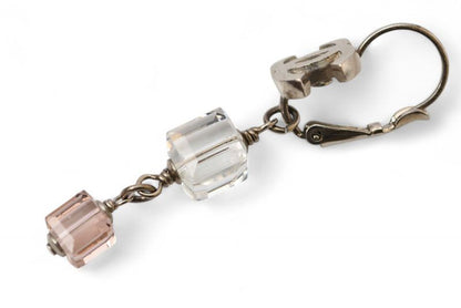 Chanel Earrings Chanel Accessories CC Logo Clear Pink Cube 08P Silver