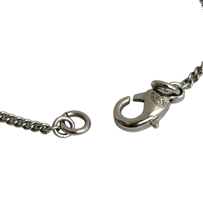 Chanel Coco Mark Metal Rhinestone Chain Necklace Pendant 13FV